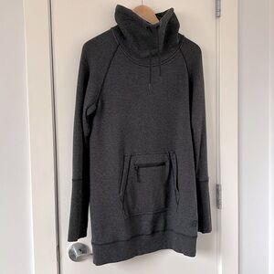 new balance cozy funnel neck cotton modal sweatshirt